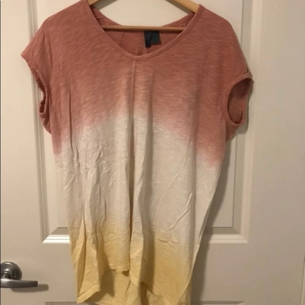 Peach, White, And Yellow Ombré T-shirt